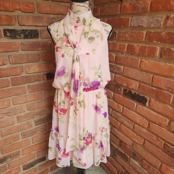 Ralph Lauren Floral Pink Halter Top Mini Dress Sizes 10 And 12 NWT - Picture 5 of 17